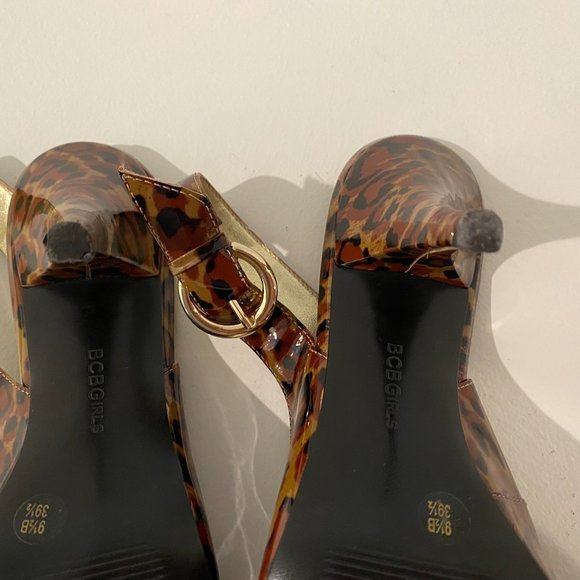 🎉Host Pick 🎉 BCBGirls Leopard Print Peep Toe Stiletto Heeled Sandal Size 9.5 - Picture 8 of 11